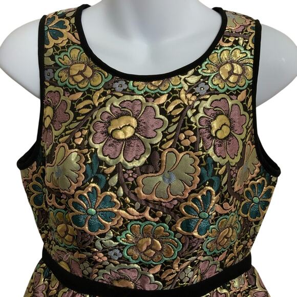 Ladakh Anthropologie opulence gold floral dress size 4 - Picture 6 of 9